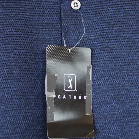 NWT PGA Tour Golf Shirt Men's Large Button Collar Mesh Fabric Short Sleeve CA340 - Picture 3 of 10